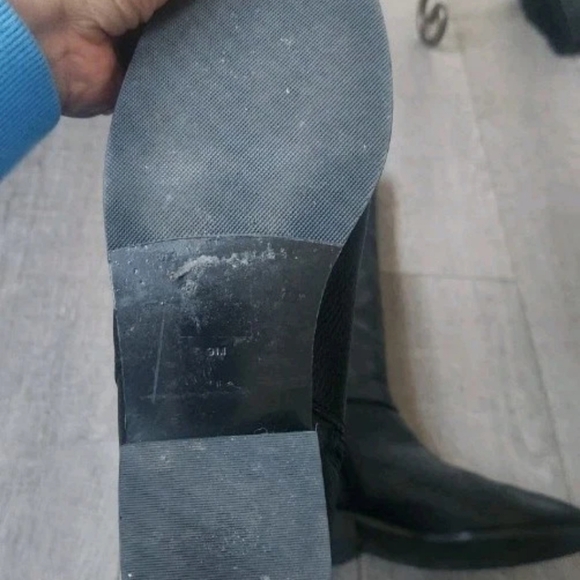 Tory Burch Brook Black Tumbled Leather Knee Boot Size 9 - Picture 6 of 9